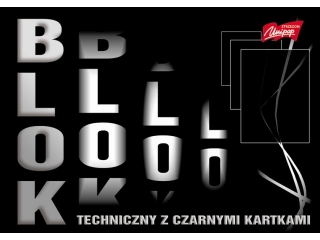 Blok techniczny z czarnymi kartkami A3 10 kartek okadka kredowana 180 g/m2 [opakowanie=10szt]