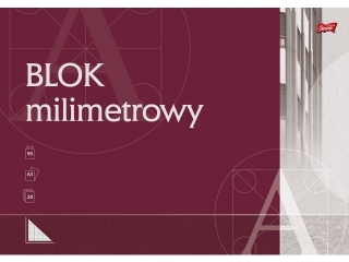 Blok z papieru milimetrowego A4 20 kartek okadka kredowana [opakowanie=10szt]