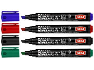 Markery permanentne napelnialne ARTLINE, kocwka cita, mix Etui [opakowanie=4szt]