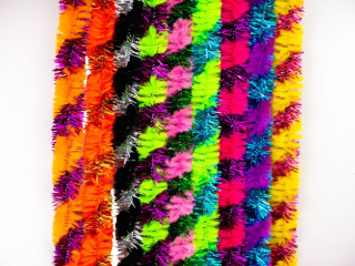 Druciki pluszowe DP-0217 przeplatane metalizowane mix kolorw 9mm x 50cm