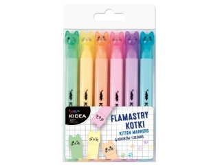 FLAMASTRY KOTKI 6 KOLORÓW KIDEA
