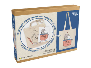 ROSA TALENT ZESTAW - TORBA DO MALOWANIA, CUTE BUNNIES BAWEŁNA 220 G. 38X42 CM
