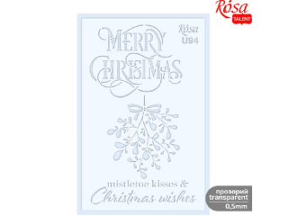 ROSA TALENT PLASTIKOWY SZABLON WIELOKROTNEGO UŻYTKU, NR U94, 13X20 CM - XMAS, JEMIOŁA