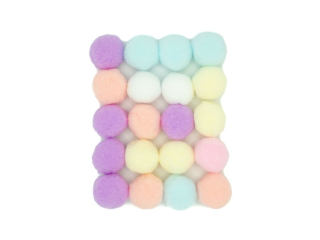 Pompony POM-206  r. 3 cm, mix kolorw. Op. zawiera 20 szt.