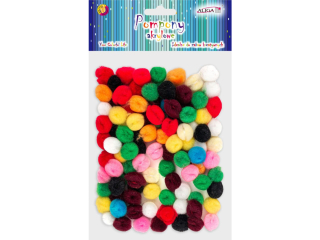 Pompony POM-9990 akrylowe mix kolorw 1, 5cm op.100szt.