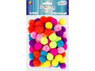 Pompony akrylowe POM-9983 mix kolorw 2, 5cm op.80szt.