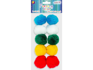 Pompony akrylowe POM-202 mix kolorw op.10szt. 5cm
