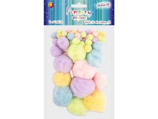 Pompony akrylowe POM-9969 mix kolorw i wielkoci op.60szt.