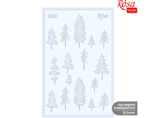 ROSA TALENT PLASTIKOWY SZABLON WIELOKROTNEGO UŻYTKU, NR U80, 13X20 CM - XMAS, CHOINKI