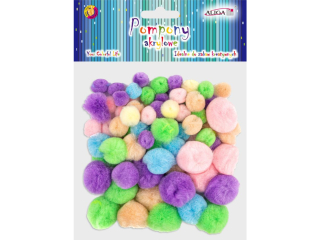 Pompony akrylowe POM-9976 mix kolorw i wielkoci op.78szt.