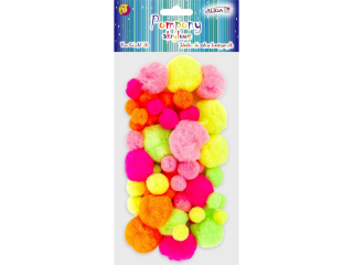 Pompony akrylowe POM-204 mix op.50szt.