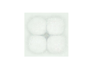 Kule pluszowe POM-3202 metalizowane perowe. Op.4 szt., r. 5 cm.