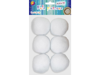 Kule pluszowe POM-3487(kule śnieżne).Gruby plusz op. 6 szt., śr. 6 cm,