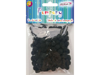Pompony POM-308 czarne 1cm op.120szt.