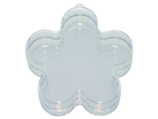 Akrylowy kwiatek rozmiar: 9cm kolor: trasparentny  opakowanie: 5 szt