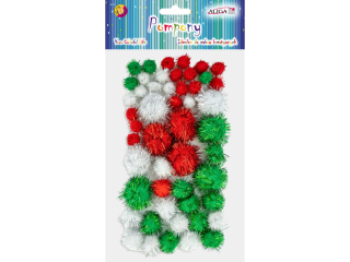 Pompony PM-3496 metalizowane mix wielkoci i kolorw op.50szt.