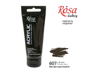 ROSA GALLERY FARBA AKRYLOWA VAN DYKE BROWN 607 60 ML [opakowanie=4szt]
