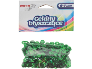 Cekiny byszczce rozmiar: 6mm waga: 10g kolor: zielony