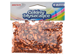 Cekiny byszczce rozmiar: 6mm waga: 10g kolor: miedziany