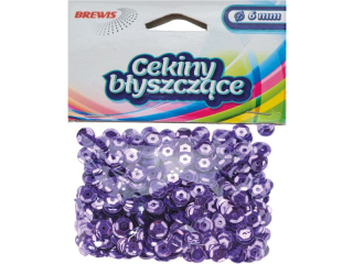 Cekiny byszczce rozmiar: 6mm waga: 10g kolor: fioletowy