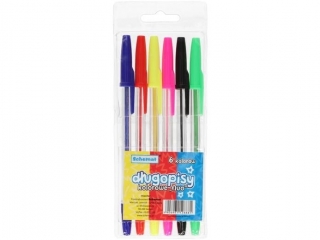 Długopisy fluo 6 kol. 8881