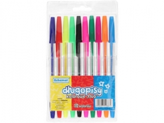 Długopisy fluo 10 kol. 8874