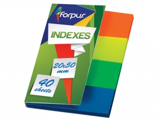Zakadki indeks NEON PLASTIK 20x50 mm A4 FO42027 [opakowanie=20szt]