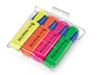 Zakreślacz 4 kolory mix w etui REDACTOR FO52007