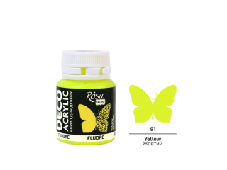 ROSA TALENT FARBA AKRYLOWA FLUORESCENCYJNA YELLOW 91 20 ML [opakowanie=1szt]
