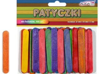 Patyczki PK-0074 mix kolorw op.100szt. 65x10x2mm