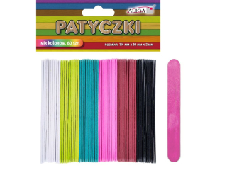 Patyczki PK-1046 mix kolorów, rozm. 114x10x2mm, op. 60szt.