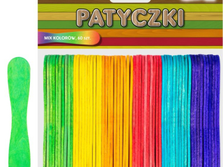 Patyczki PK-3829 mix 6 kolorów, rozm.170x 9, 4-11x 2mm, op.60szt.
