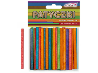Patyczki PK-0159 mix kolorw op. 100szt. 60x4mm PROM