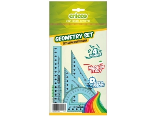 ZESTAW GEOMETRYCZNY CRICCO 4-ELEM.Z LIN. 16CM ETUI [opakowanie=20szt]