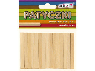 Patyczki PK-2229 drewniane naturalne rozm.50x5x5mm, op.50 szt., 