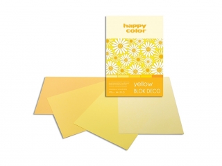 Blok Deco Yellow A4, 170g, 20 ark, 5 kol. tonacja ta, Happy Color [opakowanie=5szt]