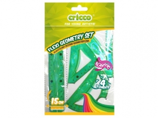 ZESTAW GEOMETRYCZNY CRICCO FLEXI Z LINIJ K 15 CM [opakowanie=12szt]