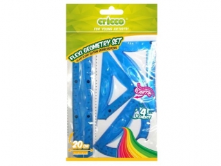 ZESTAW GEOMETRYCZNY CRICCO FLEXI Z LINIJ K 20 CM [opakowanie=12szt]