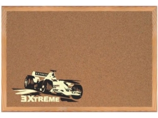 TABLICA KORKOWA MEMOBOARDS, Z NADRUKIEM, RAMA DREWNIANA, 60X40 CM