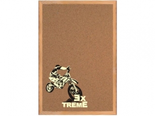 TABLICA KORKOWA MEMOBOARDS, Z NADRUKIEM, RAMA DREWNIANA, 60X40 CM