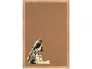 TABLICA KORKOWA MEMOBOARDS, Z NADRUKIEM, RAMA DREWNIANA, 60X40 CM