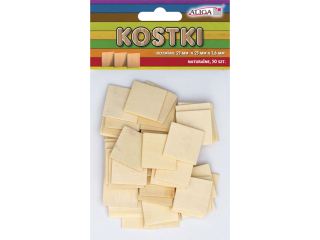 Kostki drewniane PK-0639 bezbarwne 25x25x1, 3mm op.50szt.