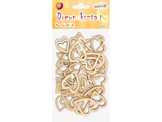 Serca drewniane PK-6829 mix rozmiarw 2, 5cm i 5, 5cm, op. 40szt.