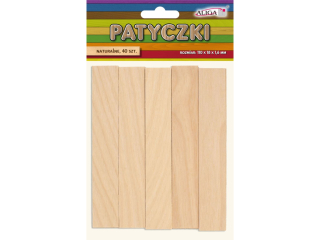 Patyczki PK-2236 drewniane naturalne, 40 szt., rozm.110x18x1, 6 mm