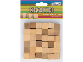 Kostki drewniane PK-0493 bezbarwne 15x15x15mm op.36szt.
