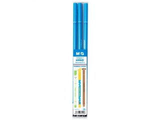 Wkady do dugopisu wymazywalnego, 0.5mm, Standard A, niebieski, 3 szt. w etui, Happy Color [opakowanie=10szt]