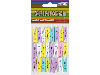 Spinacze SPIN-2693 drewniane mix kolorw op.25szt. 25mm