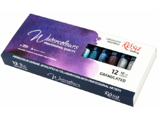 ROSA GALLERY FARBY AKWARELOWE W TUBACH GRANULATION OPAK. KARTONOWE 12 KOL. 10 ML