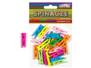 Spinacze SPIN-0692 drewniane mix kolorw op.25szt. 30mm