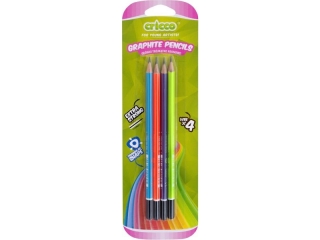OŁÓWEK CRICCO TRÓJKĄTNY NEONOWY HB 4 SZT. BLISTER
